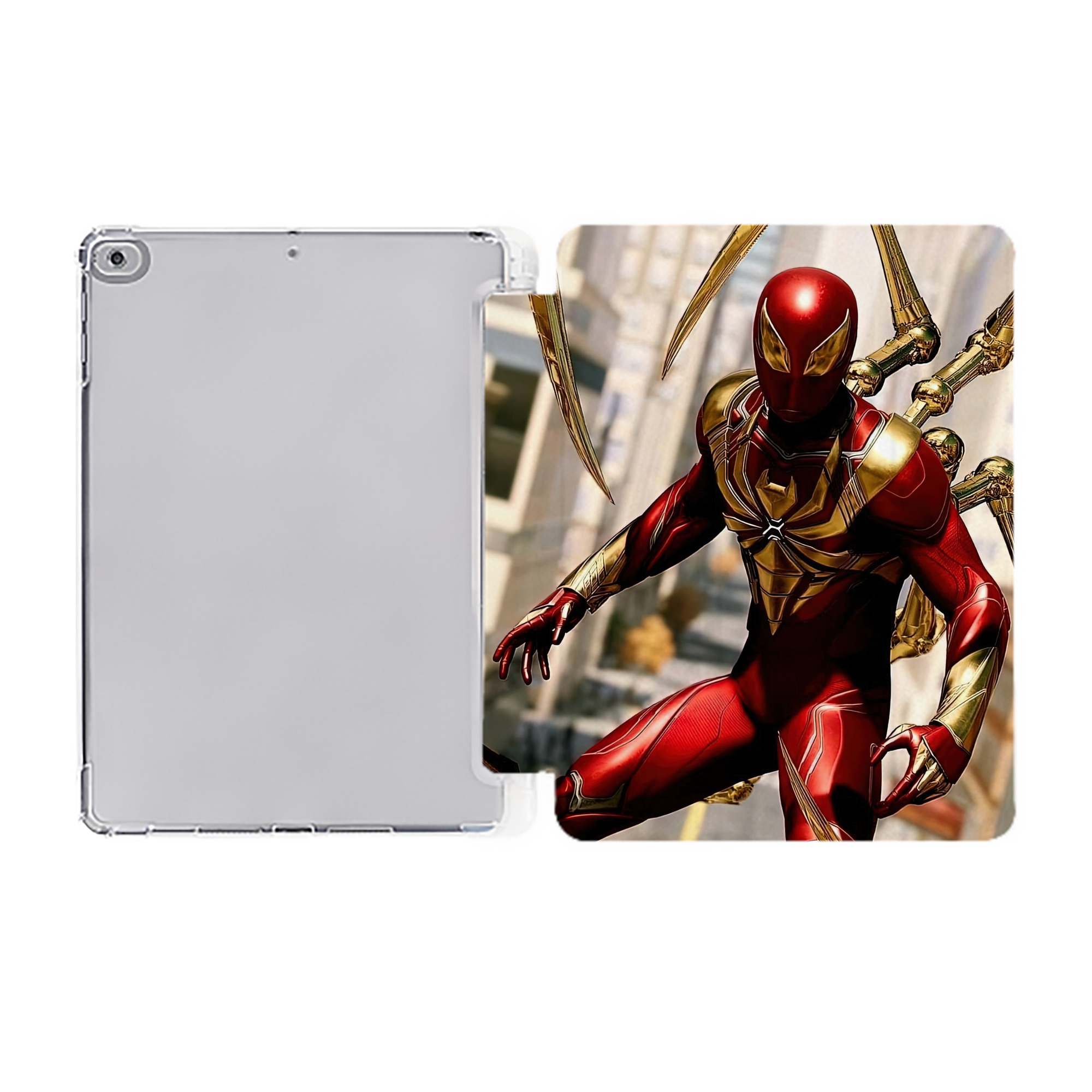 （画像用） Spider Man スパイダーマン IPad ケース ペン収納付き 三つ折りスタンド PUレザー×シリコン 対応機種9.5/10.5/10.9インチ